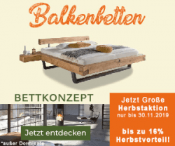 Bettkonzept - Balkenbetten Herbstaktion - bis zu 16% Herbstvorteil
